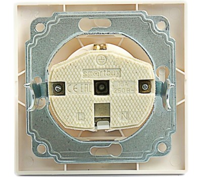Розетка SMARTBUY (SBE-01w-16-S1-1Z) Венера, 1-местная, белый