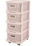 Комод KEEPLEX KL379622005 Ajur с корзинами на колесиках четырехсекционный компакт 37х30х69см бежевый топаз