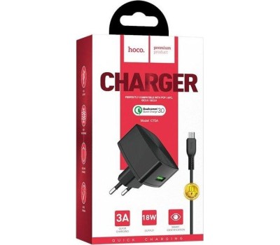 СЗУ HOCO (6931474706638) СЗУ HOCO C70A Cutting-edge single port QC3.0 (черный)