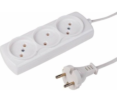 Удлинитель PROCONNECT (13-4207) 3 ГНЕЗДА, 5М, 2Х0,75 ММ2, Б/З, БЕЛЫЙ