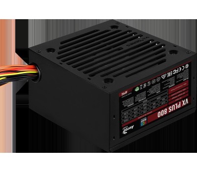 Блок питания AEROCOOL Блок питания 800W VX PLUS 800W (ATX, 20+4 pin, 120mm fan, PCI-E 6+2Px4, 6xSATA) (VX PLUS 800 RGB)