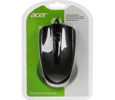 Мышь ACER OMW010 черный оптическая (1200dpi) USB (3but)