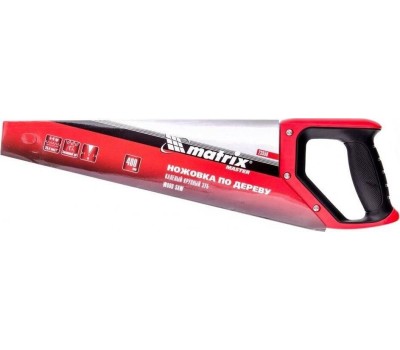 Ножовка MATRIX Ножовка по дереву, 400 мм, зуб 2D, каленый крупный зуб 5-6 TPI, двухкомпонентная рукоятка