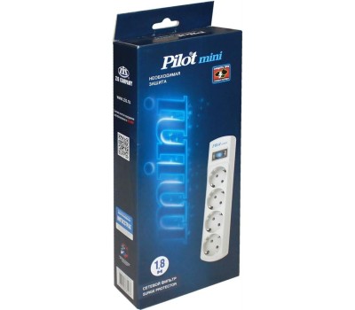 PILOT Сетевой фильтр mini, 1.8м, белый [127]