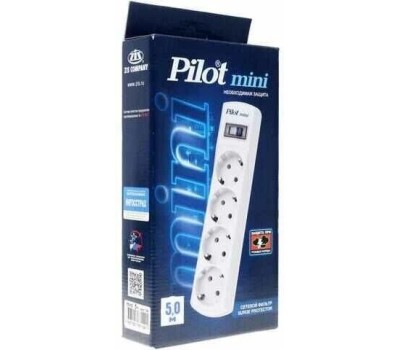 PILOT Сетевой фильтр mini, 1.8м, белый [127]