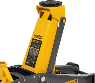 Домкрат DENZEL Домкрат гидравлический подкатной, 3 т, 125-470 мм, быстрый подъем, проф. 51260