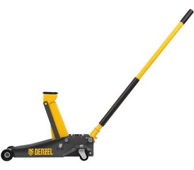 Домкрат DENZEL Домкрат гидравлический подкатной, 3 т, 125-470 мм, быстрый подъем, проф. 51260