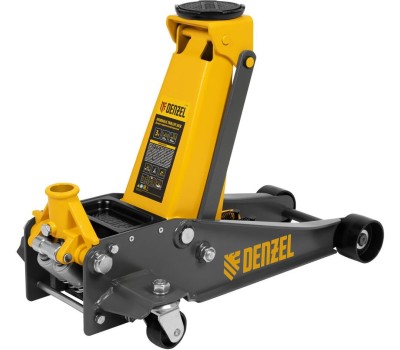 Домкрат DENZEL Домкрат гидравлический подкатной, 3 т, 125-470 мм, быстрый подъем, проф. 51260