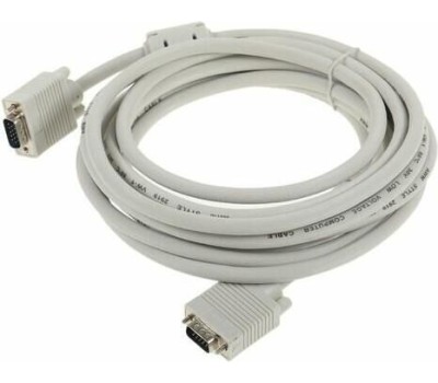 NINGBO Кабель VGA CAB016S, VGA (m) - VGA (m), ферритовый фильтр , круглое, 5м, серый