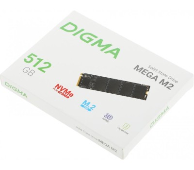 Накопитель SSD DIGMA SSD накопитель Mega M2 DGSM3512GM23T 512ГБ, M.2 2280, PCIe 3.0 x4, NVMe, M.2, rtl