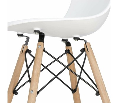 Стул BRABIX Комплект стульев Eames CF-010, 4шт, на ножках, белый [532630]