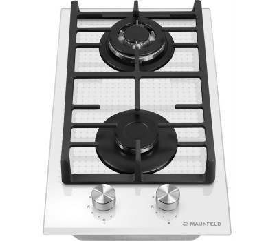 Варочная панель газовая MAUNFELD Газовая варочная панель EGHG.32.73CW/G, 2 конфорки, закаленное стекло, белый