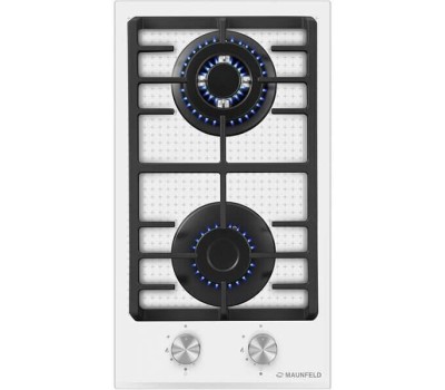 Варочная панель газовая MAUNFELD Газовая варочная панель EGHG.32.73CW/G, 2 конфорки, закаленное стекло, белый