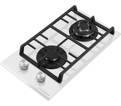 Варочная панель газовая MAUNFELD Газовая варочная панель EGHG.32.73CW/G, 2 конфорки, закаленное стекло, белый