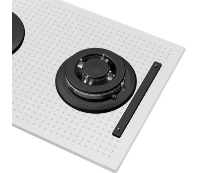 Варочная панель газовая MAUNFELD Газовая варочная панель EGHG.32.73CW/G, 2 конфорки, закаленное стекло, белый