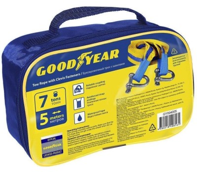 Трос буксировочный GOODYEAR Трос буксировочный с шаклами GY 7 тонн, 5 метров