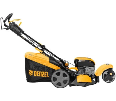 Газонокосилка DENZEL Бензиновая газонокосилка GLT-460SP-T, Trike 149 см3, 46 см, привод, панель, 60л 58810