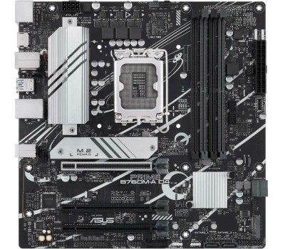 Материнская плата ASUS PRIME B760M-A D4-CSM (Socket 1700, mATX, 4xDDR4(128GB), DP/2xHDMI, 3xPCIe 4.0x16, 1xLAN (2.5GbE), 4xSATA 6Gb/s, 2xM.2, 2xUSB 3.2, 4xUSB 2.0, 1xPS/2, mATX)