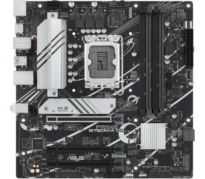 Материнская плата ASUS PRIME B760M-A D4-CSM (Socket 1700, mATX, 4xDDR4(128GB), DP/2xHDMI, 3xPCIe 4.0x16, 1xLAN (2.5GbE), 4xSATA 6Gb/s, 2xM.2, 2xUSB 3.2, 4xUSB 2.0, 1xPS/2, mATX)