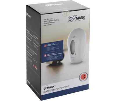 GFmark - Дозатор СЕНСОРНЫЙ,для жидкого МЫЛА, модель КОКОН с окошком, пластик АБС, БЕЛЫЙ, с датчиком объёма жидкости и уровеня заряда батарей, 1000 мл 721