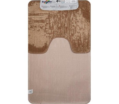 САНАКС - Коврик в ванную КЛАССИК УНИ 202308, двойной КОРИЧНЕВЫЙ, 55х90 + 45х55 см, 100% полиэстер 00356