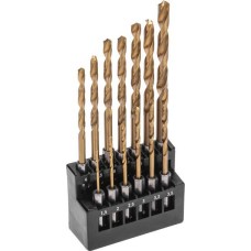 Сверло KRANZ (KR-91-0622) Набор сверл по металлу, 1,5-6,5мм (через 0,5мм, 3,2мм, 4,8мм), HSS, ТИТАН, шестигранный хвостовик, 13 шт.