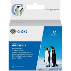 G&G Картридж струйный GG-C4911A № 82 голубой (72мл) для HP DJ 500/800C