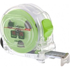 Рулетка СИБРТЕХ Рулетка Кварц,прозрачный корпус,амортизатор,10 м х 25 мм 32524