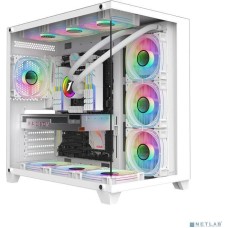 Корпус 1STPLAYER MEGAVIEW MV8-TP White / ATX / MV8-TP-WH