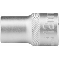 Головка торцевая STELS Головка торцевая, 12 мм, двенадцатигранная, CrV, под квадрат 1/2, хромированная 13655