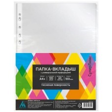 БЮРОКРАТ Папка-вкладыш тисненые, A4+, 100мкм, 100шт [-100tslux]