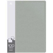 БЮРОКРАТ Папка -BPVN100GREY, 100шт вкладышей, A4, пластик, 0.8мм, серый