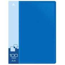 БЮРОКРАТ Папка -BPVN100BLUE, 100шт вкладышей, A4, пластик, 0.8мм, синий