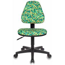 Кресло компьютерное БЮРОКРАТ Кресло детское KD-4, на колесиках, ткань, зеленый [kd-4/pencil-gn]
