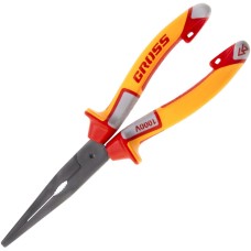 Длинногубцы GROSS Длинногубцы прямые, диэлектрические рукоятки до 1000 В, трехкомпонентные рукоятки, 205 мм 17177