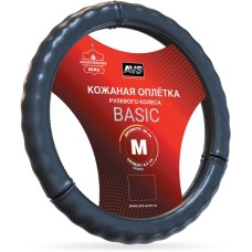 Оплетка на руль AVS Оплетка на руль (иск. кожа) IL-665M-B (размер M, черный) - Серия 