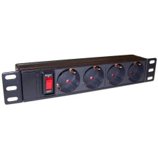 LANMASTER Блок распределения питания TWT-PDU10-10A4P гор.размещ. 4xSchuko 10A
