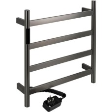 KRAFTTE - Полотенцесушитель электрический, 475 х 505 х 90 мм, лесенка 4 перекладины, 75 Вт, из нержавеющей стали, сенсорное управление с таймером до 24 часов, цвет ГРАФИТ. 44040