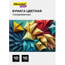 SILWERHOF Бумага цветная тонир. 10л. 10цв. A4 CREATE 80г/м2 папка