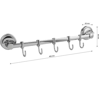 Аксессуары для ванной комнаты и туалета САНАКС 1215 Вешалка с пятью крючками прямая
