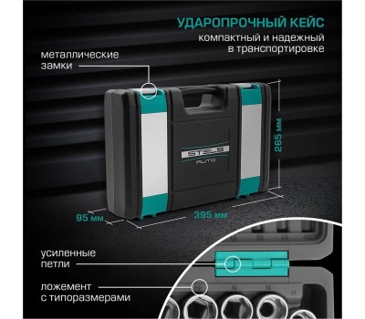 Набор инструмента STELS Набор инструментов 109 предметов 12 гранные головки// STELS 14122