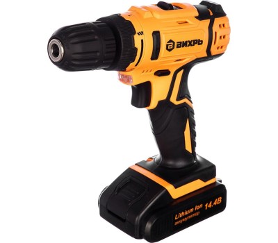 Аккумуляторная дрель-шуруповерт ВИХРЬ ДА-14,4Л-2К 14,4В, 2аккум., кейс 72/14/8