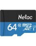 Карта памяти NETAC 64Gb MicroSD P500 + SD адаптер (NT02P500STN-064G-R)