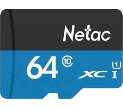 Карта памяти NETAC 64Gb MicroSD P500 + SD адаптер (NT02P500STN-064G-R)