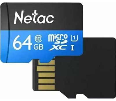 Карта памяти NETAC 64Gb MicroSD P500 + SD адаптер (NT02P500STN-064G-R)