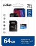 Карта памяти NETAC 64Gb MicroSD P500 + SD адаптер (NT02P500STN-064G-R)