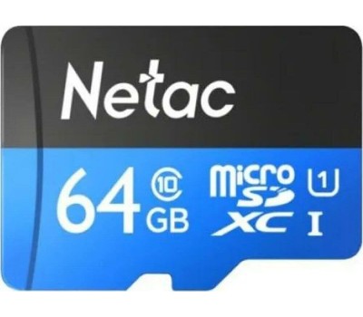 Карта памяти NETAC 64Gb MicroSD P500 + SD адаптер (NT02P500STN-064G-R)