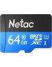 Карта памяти NETAC 64Gb MicroSD P500 + SD адаптер (NT02P500STN-064G-R)