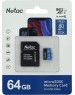 Карта памяти NETAC 64Gb MicroSD P500 + SD адаптер (NT02P500STN-064G-R)