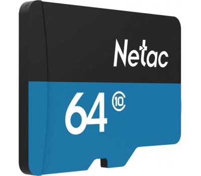 Карта памяти NETAC 64Gb MicroSD P500 + SD адаптер (NT02P500STN-064G-R)